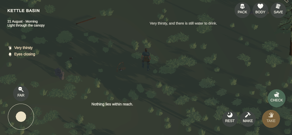 A rabbit caught in the snare at dawn