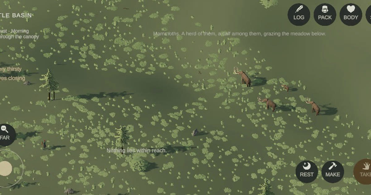 Forest, mountains and water in the Living Collapse wilderness.