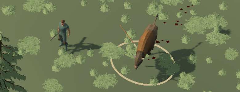A wounded bison inside the target ring, a spear in its flank
