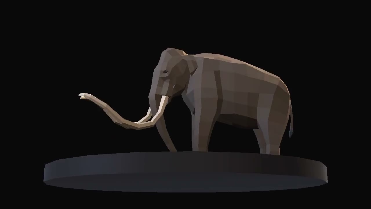 The Columbian mammoth, the game's model on a turntable