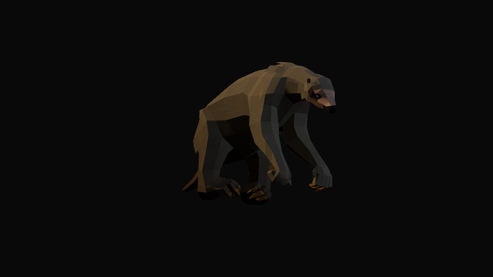 Shasta ground sloth, the model on a turntable