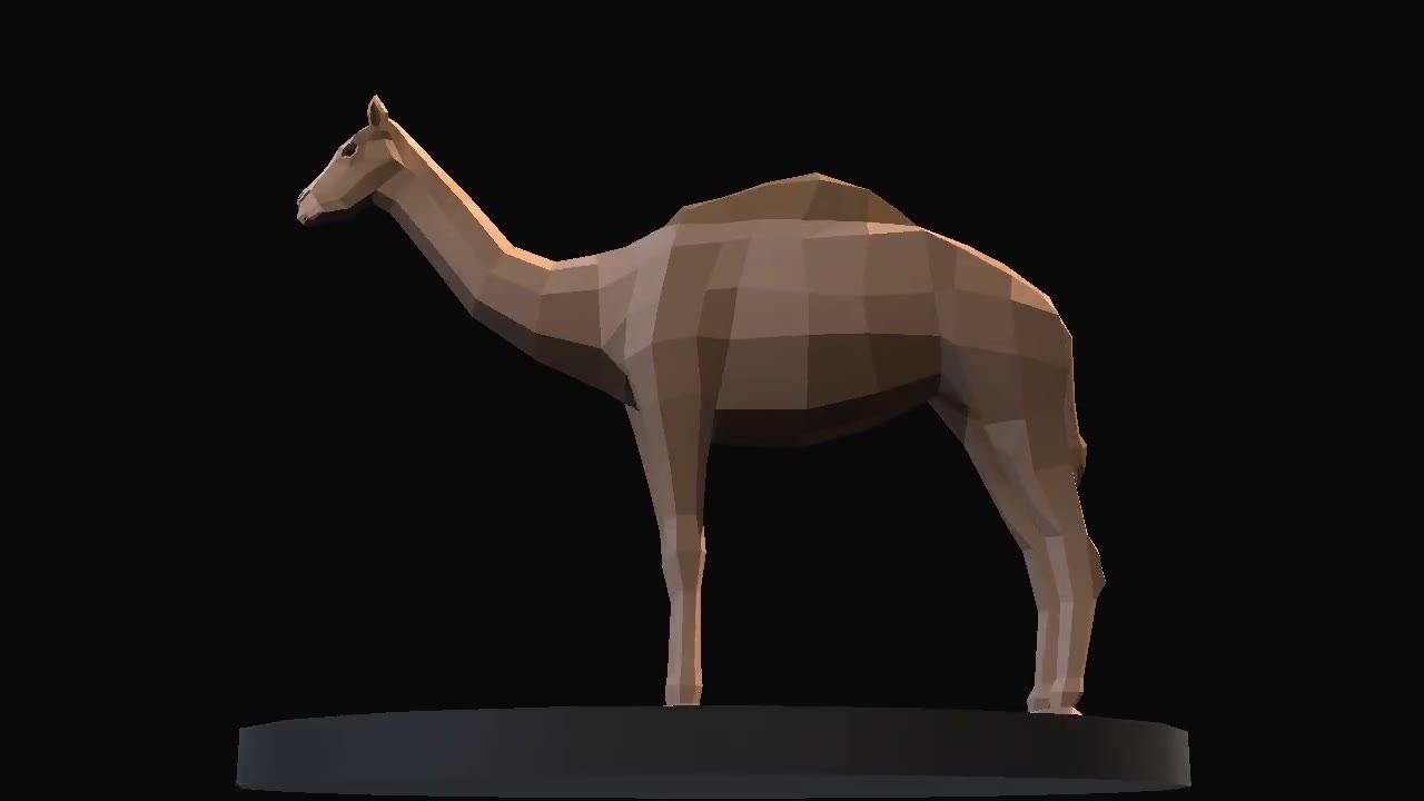 Western camel, the game's model on a turntable